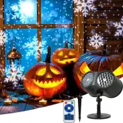 Laser Lamp Moving Christmas Patterns Dual Head Party Projector Lights Christmas