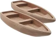 Gatuida Unique Miniature Wooden Boat Mini Canoe Model Decorative Figurine Decor