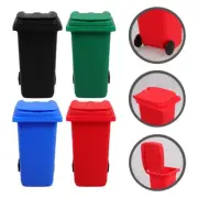 4 Pcs Mini Trash Can Pen Holder with Lid Pencil Garbage Toy Office