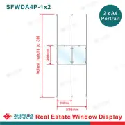 Real Estate Window Display 1x2 A4P, Acrylic Cable Hanging Display,Window Signage