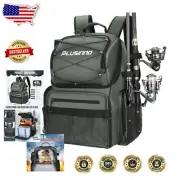 45L Fishing Tackle Backpack with Insulated Cooler & Multiple Storage Pockets