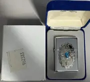 ZIPPO 1996 CHEROKEE TURQUOISE EMBLEM POLISHED CHROME LIGHTER SEALED IN BOX K571
