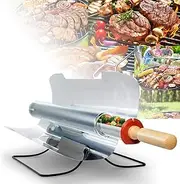 Outdoor Integrated Solar Cooker, Portable BBQ Grill Solar Cooker, 360° Vacuum Concentrating Heating Camping Stove, Fuel Free Stoves Cooker Portable Hiking BBQ Oven Tool