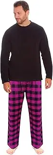 [Style It Up] Mens Lounge Pyjama Set - Fleece Warm Nightwear and Cosy Loungewear Top and Pants - Casual and Comfortable for Him
