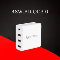 在飛比找蝦皮購物優惠-四孔 48W PD QC3.0 快充頭 閃充 安卓 IPho