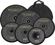 Low Volume Cymbal Pack Mute Cymbal Set Black 10”Splash+14"Hi-Hat+16"Crash+18"Cra
