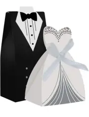 100pcs Party Wedding Favor Dress & Tuxedo Bride and Wholesale Candy Favor...