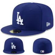 New Era Los Angeles Dodgers 5950 Fitted Hat MLB Classic Wool Cap Grey Under Brim