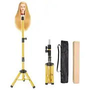 WIG HEAD STAND Tripod Mannequin Adjustable Hairdressing Training 45" ALILEADER