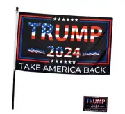 Double-Sided Trump 2024 Flag - Take America Back - 3x5 1 ply / Single Sided