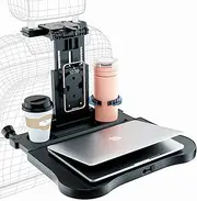 VRBFF Car Backseat Tray Table, Foldable Laptop Desk for Travel, Multifunctional Seat Back Food Tray With Phone Holder for Working, Writing, Eating, Traveling
