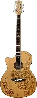 [Luna] HEN O2 SPR LEFTY Henna Oasis Left-Handed Acoustic/Electric Guitar, Satin Natural