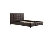 Double PU Leather Deluxe Bed Frame Brown