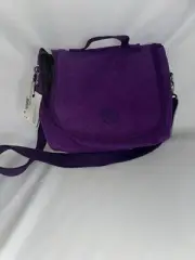Kipling Kichirou Insulated Lunch Purple 10" X 7" X 4" Crossbody Bag Monkey