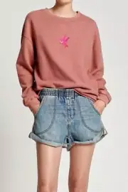 NEW OneTeaspoon OneTeaspoon WOMENS BOWER BIRD LOGO SWEATER - WASHED PINK