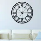 Large Roman Wall Clock Big Numeral Giant Round Face Outdoor Garden 50cm Silent