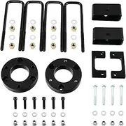 BIGREAT Aluminum 3'' Inch Front + 2'' Inch Rear Leveling Lift Kit Compatible With 2007-2019 GMC Sierra Chevy Silverado 1500 2WD 4WD Black Upper Lower Spacers