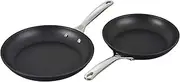 [Le Creuset] Toughened PRO 2 Piece(9.5" & 11" Fry Pan) Nonstick Cookware, 2 pc. Set, Grey