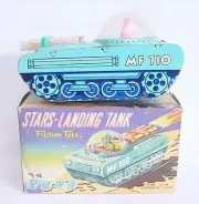 China MF-710 SPACE STARS MOON LANDING TANK Friction Tin Toy MIB`60 VERY RARE!