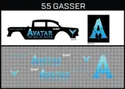 Hot Wheels (1/64), 55 Gasser "Avatar" Waterslide, Printed White First, Decals