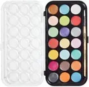 KINGART Set, 21-Colors & Paint Brush Pearlescent Watercolor, Assorted 23 Piece