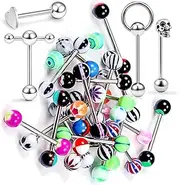 [Leiainely] Tongue Rings Tongue Piercing Jewelry Tongue Rings for Women Tongue Ring Tongue Piercing Tounge Rings Tongue Rings Surgical Steel Tounge Ring Tongue Jewelry Tongue Rings for Men