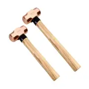 WEDO 2PCS Copper Sledge Hammer Set,1lb+2lb,Wooden Handle,Die-Forge,Corrosion ...