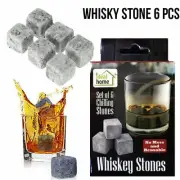 6Pcs Whisky Rocks with Plastic Storage Bag Ice Cubes Ideal Home AU