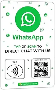 Review Tap Card | Review QR Code | Contactless Review Card | NFC Tap Card | Unlimited Use | Reusable… (1-Whatsapp Card)