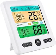 Digital Thermohygrometer Clock Indoor Thermometer Temperature Humidity Monitor Home Wall Thermometer Abs Material Energy Efficient Easy to Install