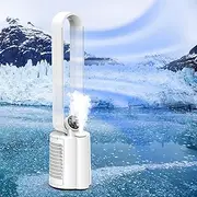 YOPOWER Tower Fan Bladeless, Pedestal Tower Fan for Bedroom, Air Circulation Fan with Air purification, Humidifier, 12-Speed Wind, 8H Timer, 2 Control Modes, Standing Fan for Baby Room, Home& Office
