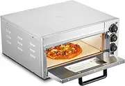 [VEVOR] Commercial Pizza Oven Countertop, 16" Single Deck Layer, Stainless Steel Electric Pizza Oven with Stone and Handle, Multipurpose Indoor Pizza Maker for Restaurant Home Pretzels Baked