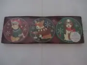 NIB Set of 12 Christmas Holiday Dog Coasters, Beagle, French Bulldog, Corgi-Cute