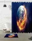 Fireball Waterproof Bathroom Polyester Shower Curtain Liner Water Resistant