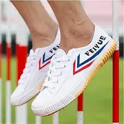 [RDJSHOP] Professional Martial Arts Shoes Unisex Adults Kung Fu Tai Chi Shoes, Rubber Sole Sneakers for Men Women Adult Kids Trainers,White-8.5