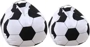 Parliky 2pcs Boys and Girls Toy Storage Bag Soccer Ball Bean Bag Organizer Soft Plush for Home Travel Boys and Girls Room Decor
