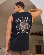 [Skylark] Skylark Men's Samurai Muscle Tank Top in Black Acid Size Small S Black Acid
