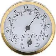 Indoor Thermometer Hygrometer, Humidity Meter Aluminium Alloy Wall Temperature Gauge with Double Scale for Home Refrigerator Laboratory
