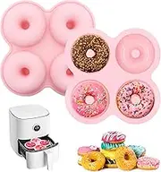 YINARONG 2 Pcs Air Fryer Donut Mold,Donut Pan,Reusable Donut Molds, Silicone doughnut mold, Cavity Non-Stick Bagel Pan,Ninja 2qt-8qt Air Fryer Accessories, Donut Pan for Baking