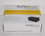 New StarTech SV231TDVIUA 2 Port USB Triple Monitor DVI KVM Switch with Audio Hub