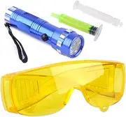 beler Car 14 LED Flash Light Safety Glasses with Fluorescent Oil Air Conditioning A/C Gas UV Leak Detection Kit
