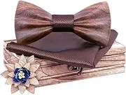 [SLEDEZ] Bow Tie Set for Men Wooden Bow Tie Creative Gift Groom Best Man Wedding Gift