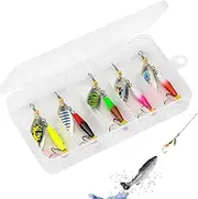 Trout Spinners | Spinner Baits for Bass Fishing - Handmade Spinner Baits Kit with Tackle Box for Fish Gear Freshwater Saltwater Salmon Fish