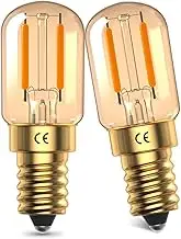 TobeBright 1W E14 LED Bulbs, Vintage Amber E14 LED Filament Bulb, Soft Light Warm White 2200K, SES Small Screw Bulbs, T22 Tubular Glass Bulb, 10W-15W Equivalent, 95lm, Non-Dimmable, 2 Pack