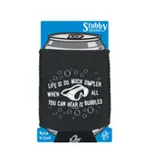 Ow Life Is So Much Simpler Bubbles - Funny Novelty Stubby Holder With Base