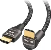 Cable Matters 48Gbps Ultra HD 8K Right Angle HDMI Cable 6.6 ft (90 Degree HDMI Cable) with 8K@60Hz, 4K@240Hz and HDR Support in Black