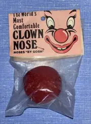 Red Clown Nose By Gosh Sponge Foam Circus Halloween Costume Vintage