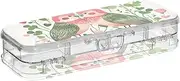 Yoogain Clover Flowers Love Bird Plastic Pencils Box Clear Double Deck Pens Case Hard For Art Supplies With Lid