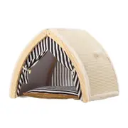 Cat House Tent Sisal Scratch Board Cat Villa Pet Nest With Double-Sided Mat
