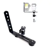 Metal Aluminum L-Shape Flash Light Camera Bracket Holder 1/4" Screw + ball Head